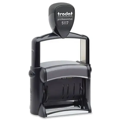 Black Professional 12-Message Date Stamp 0.38" X 2.25"