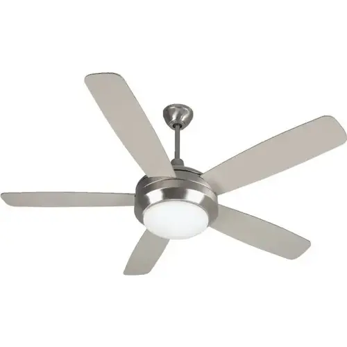 Helios 52 In. 5-Blade Halogen Ceiling Fan With Light (Silver)