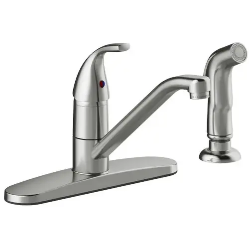 Anchor Point Single-Handle Kitchen Faucet With Side Sprayer In Stainless Steel Anchor Point Single-Handle Kitchen Faucet With Side Sprayer In Stainless Steel