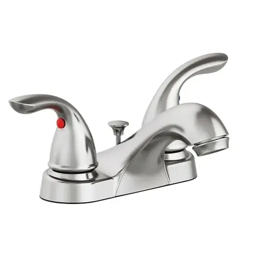 Premier Two-Handle Centerset Bathroom Faucet With Pop-Up In Brushed Nickel Premier Two-Handle Centerset Bathroom Faucet With Pop-Up In Brushed Nickel