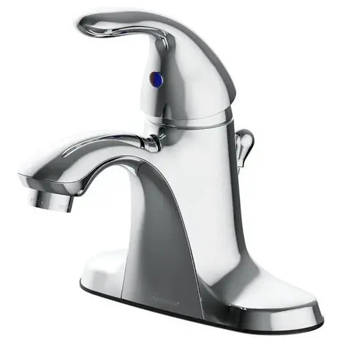 Anchor Point Single-Handle Centerset Bathroom Faucet With Quick-Install Pop-Up In Chrome
