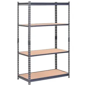 Muscle Rack UR361860-P 4-Tier Steel Shelving In Gray, 36 In. W X 60 In. H X 18 In. D