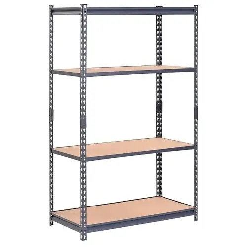 4-Tier Steel Shelving In Gray, 36 In. W X 60 In. H X 18 In. D