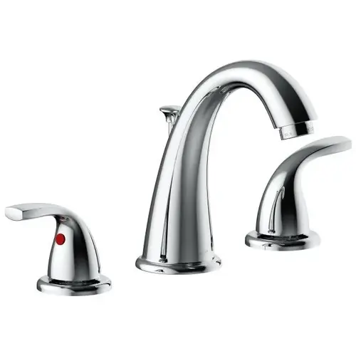 Raleigh Two-Handle Widespread High-Arc Bathroom Faucet With Quick-Install Pop-Up In Chrome Raleigh Two-Handle Widespread High-Arc Bathroom Faucet With Quick-Install Pop-Up In Chrome