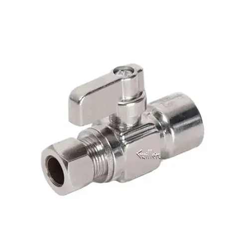1/2 X 3/8 Compression Outlet Brass Multi-Turn Angle Valve In Chrome 1/2 X 3/8 Compression Outlet Brass Multi-Turn Angle Valve In Chrome