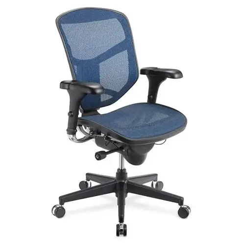 Blue Fabric Quantum Mesh Mid-Back Task Chair