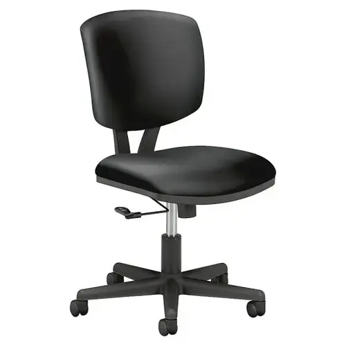 Volt 5701 Black Tilt Leather Mid-Back Task Chair