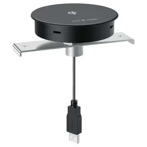 In-Desk Qi Wireless Charger, Hotel-Grade, 10w, Black In-Desk Qi Wireless Charger, Hotel-Grade, 10w, Black