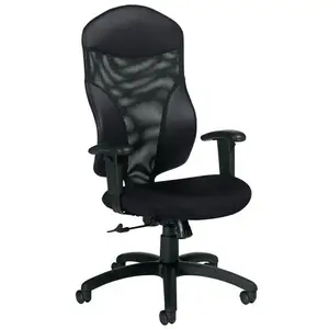 Global 1950-4BK-550/JN02 Tye Black Fabric High-Back Tilter Chair