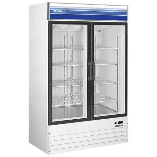 2 Swing Glass Door Merchandiser Refrigerator 48" In White 2 Swing Glass Door Merchandiser Refrigerator 48" In White
