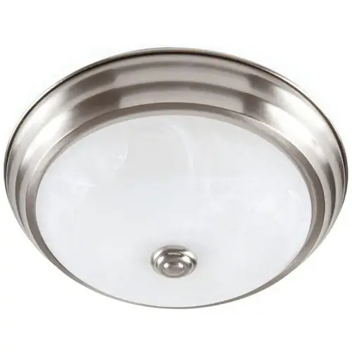11 In. LED Flush Mount Light (Alabaster/Brushed Nickel) 11 In. LED Flush Mount Light (Alabaster/Brushed Nickel)