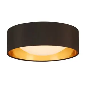 Eglo 204717A Orme 12" 1-Light Black/Gold LED Flush Mount