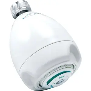 Niagara Conservation N2917 Niagara Earth Spa 3 Spray Setting 1.75 GPM Fixed Mount Showerhead In White Chrome