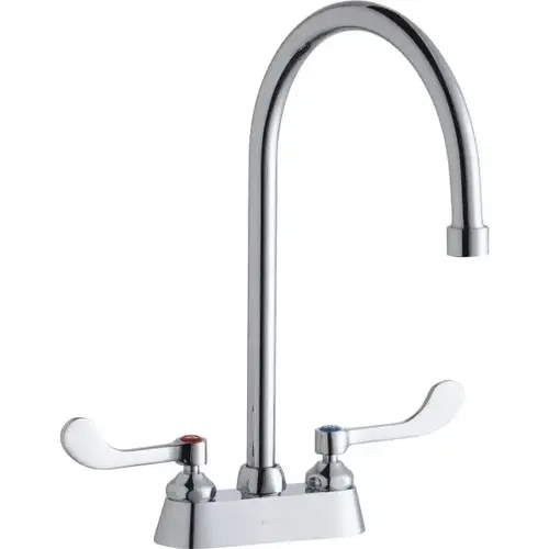 Bathroom Faucet, 1.5 Gpm, 8.5" Spout, 4" Center, Chrome, 2 Handles Bathroom Faucet, 1.5 Gpm, 8.5" Spout, 4" Center, Chrome, 2 Handles