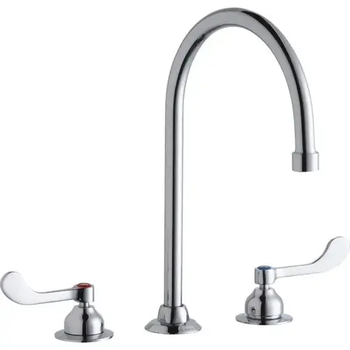 Food Service Faucet, 1.5 Gpm, 8" Center, Chrome, 2 Handles Food Service Faucet, 1.5 Gpm, 8" Center, Chrome, 2 Handles