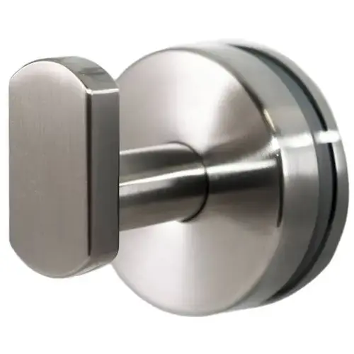 Anello Single Glass Mount Robe Hook Brushed Nickel