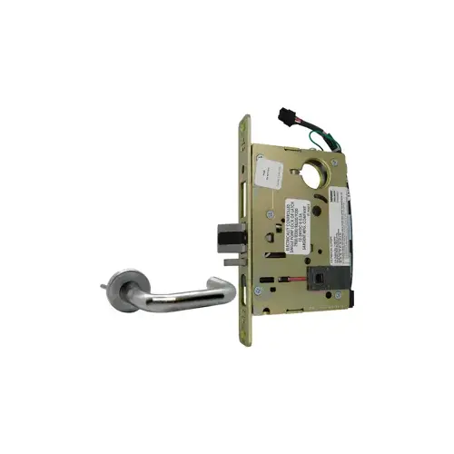 Electrified Mortise Lock, LNJ - LN Rose x J Lever, FS Fail Safe or FSE Fail Secure, Field Selectable, Auto-Sensing Dual Voltage 12/24VDC, Full Wave Rectification, RX Request to Exit Switch, Less Mortise Cylinder, Grade 1, 626/US26D Satin Chrome Electrified Mortise Lock, LNJ - LN Rose x J Lever, FS Fail Safe or FSE Fail Secure, Field Selectable, Auto-Sensing Dual Voltage 12/24VDC, Full Wave Rectification, RX Request to Exit Switch, Less Mortise Cylinder, Grade 1, 626/US26D Satin Chrome