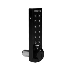 Zephyr Secure 2810-MB Traditional Series Electronic Keypad Lock, Vertical, 12 Button, Low Profile, Control Key Override, Zinc Die Cast, Matte Black