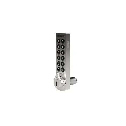 Traditional Series Electronic Keypad Lock, Vertical, 12 Button, Low Profile, Control Key Override, Zinc Die Cast, Brushed Nickel