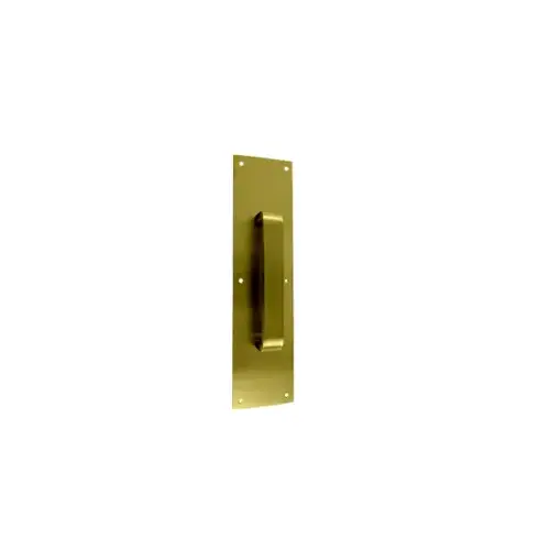 4" x 16" Pull Plate with 8" CTC Flat Pull Bright Brass Finish 4" x 16" Pull Plate with 8" CTC Flat Pull Bright Brass Finish