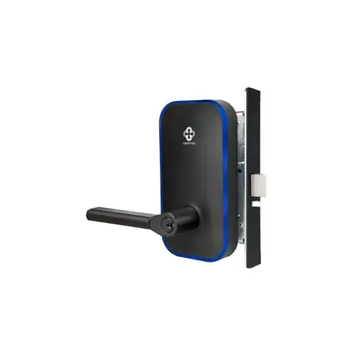 Bluetooth Mobile Access Mortise Lock, TB Lever, 6-Pin Para Keyway, 2-3/4" Backset, Grade 1, (4 AA Batteries), BSP Black Suede