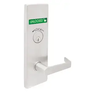 TownSteel MSE-LM-05-L-S-LB-SC 630 RH Mortise Classroom Security Lock, Large Message Indicator (Locked/Unlocked), Sentinel Lever, Engraved Arrow, Right Hand, SC Schlage C Keyway, 630/US32D Stainless Steel