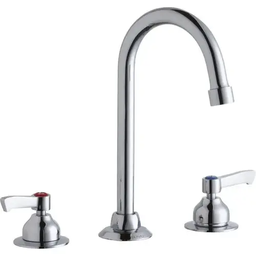 Food Service Faucet, 1.5 Gpm, 8" Center, Chrome, 2 Handles