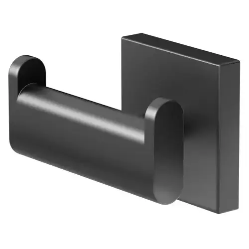 Elevate Double Robe Hook In Matte Black Elevate Double Robe Hook In Matte Black