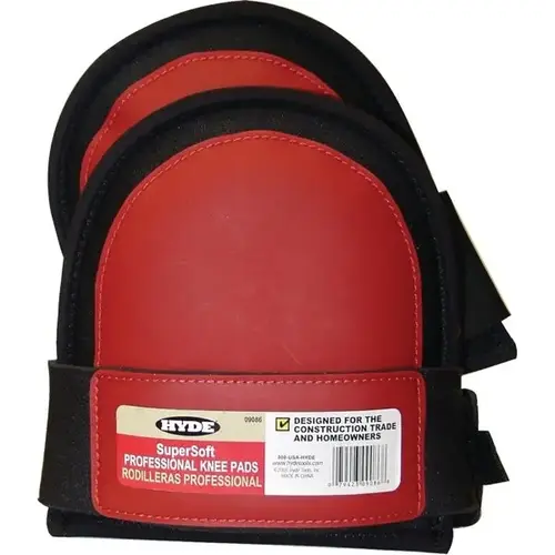 09086 Knee Pad Soft W/ Red Stitch Pvc