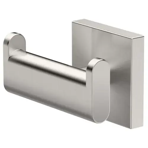 Elevate Double Robe Hook In Satin Nickel