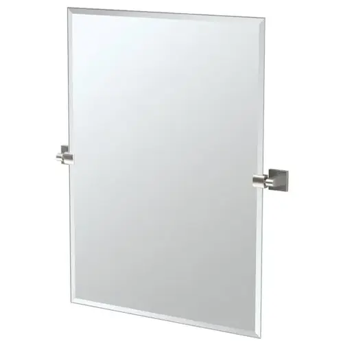 Elevate Frameless Large Rectangle Mirror In Satin Nickel