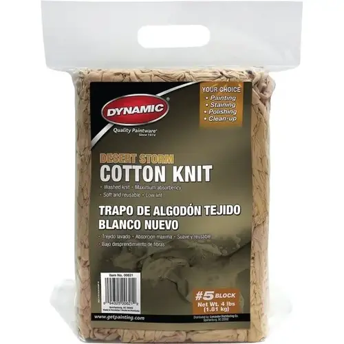 Dynamic 00621 #5 4 Lb Block Desert Storm Cotton Knit Wiping Cloth