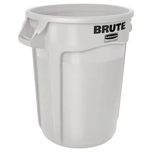 32 Oz. Brute Round Open-Top Trash Can (White)