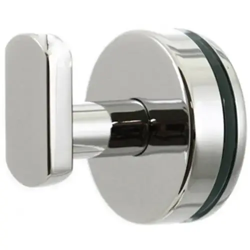 Anello Single Glass Mount Robe Hook Polished Chrome