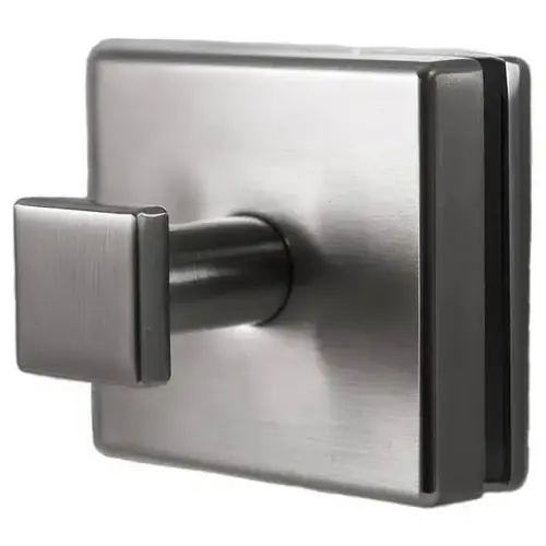 Primo Single Glass Mount Robe Hook Brushed Nickel