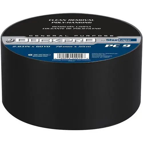 Contractor Grade, Colored Cloth Duct Tape Black
