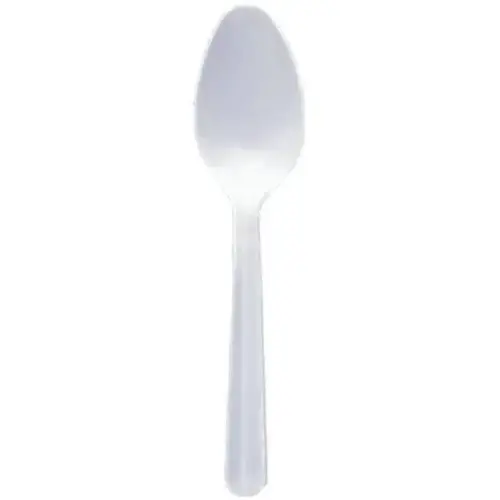 5 In. White Light-Weight Polypropylene Teaspoon