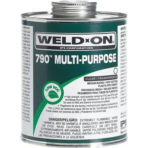 32 Oz. PVC 790 Multi-Purpose Cement (Clear) 32 Oz. PVC 790 Multi-Purpose Cement (Clear)