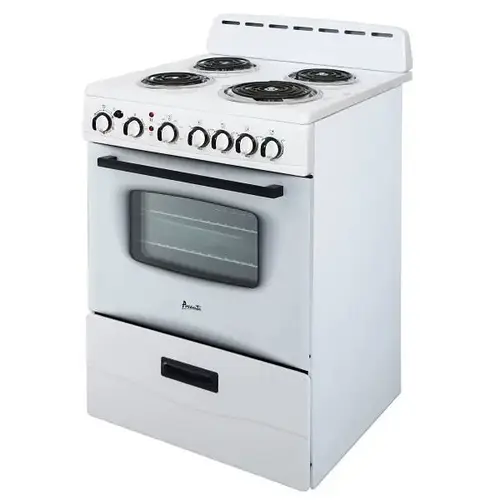 24 In. 2.6 Cu. Ft. Coil Electric Freestanding Range, Maunal Clean, White, ADA