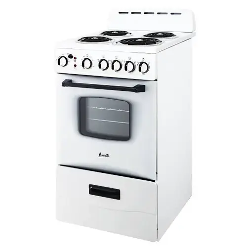 20 In. 2.1 Cu. Ft. Coil Electric Freestanding Range, Manual Clean, White, ADA