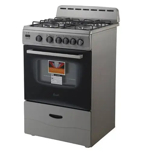 24 In. 2.6 Cu. Ft. 4 Burner Gas Freestanding Range, Manual Clean, Stainless Steel, ADA