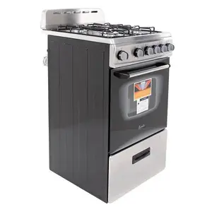 Avanti Pro GR2013CSS 20 In. 2.1 Cu. Ft. 4 Burner Gas Freestanding Range, Maunal Clean, Stainless Steel, ADA