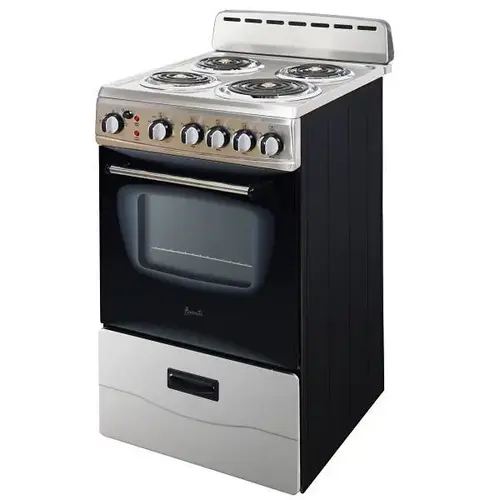 20 In. 2.1 Cu. Ft. Coil Electric Freestanding Range, Manual Clean, Stainless Steel, ADA