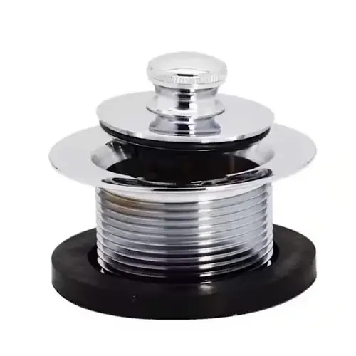 Bathtub Drain Plug 1-1/2 Pull/Drain Mechanism 3/8" Hole Brass-Chrome