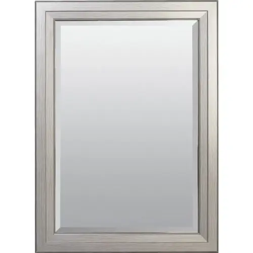 American Pride 30 X 40" Decorative Framed Beveled Mirror - 2.75" Brushed Nickel