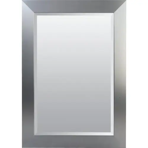 American Pride 32 X 40" Decorative Framed Beveled Mirror - 3" Brushed Nickel