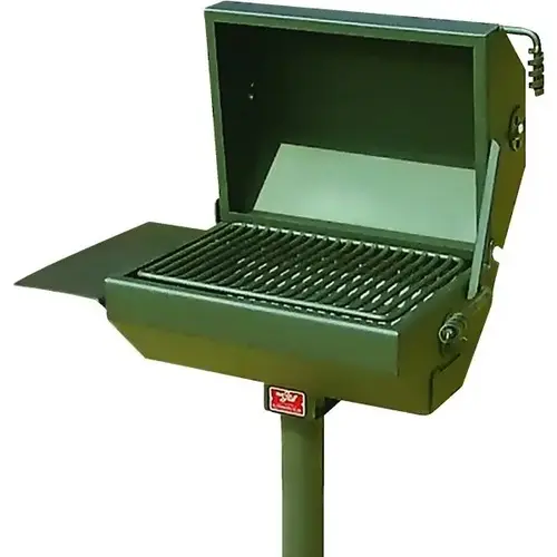 Covered Outdoor Charcoal Grill W/ Swivel Base