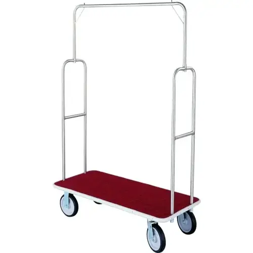 Stainless Steel Deluxe Bellman'S Cart Red Deck