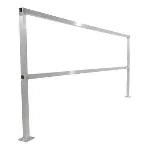 Vestil SQ-A-96 Aluminum Safety Handrail No Toeboard 96 Inch