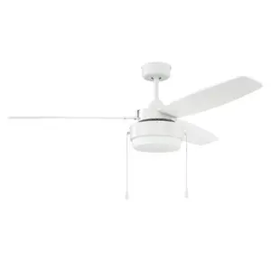 Craftmade International INT52W3 Intrepid 52 In. 3-Blade Led Ceiling Fan W/ Light (White)